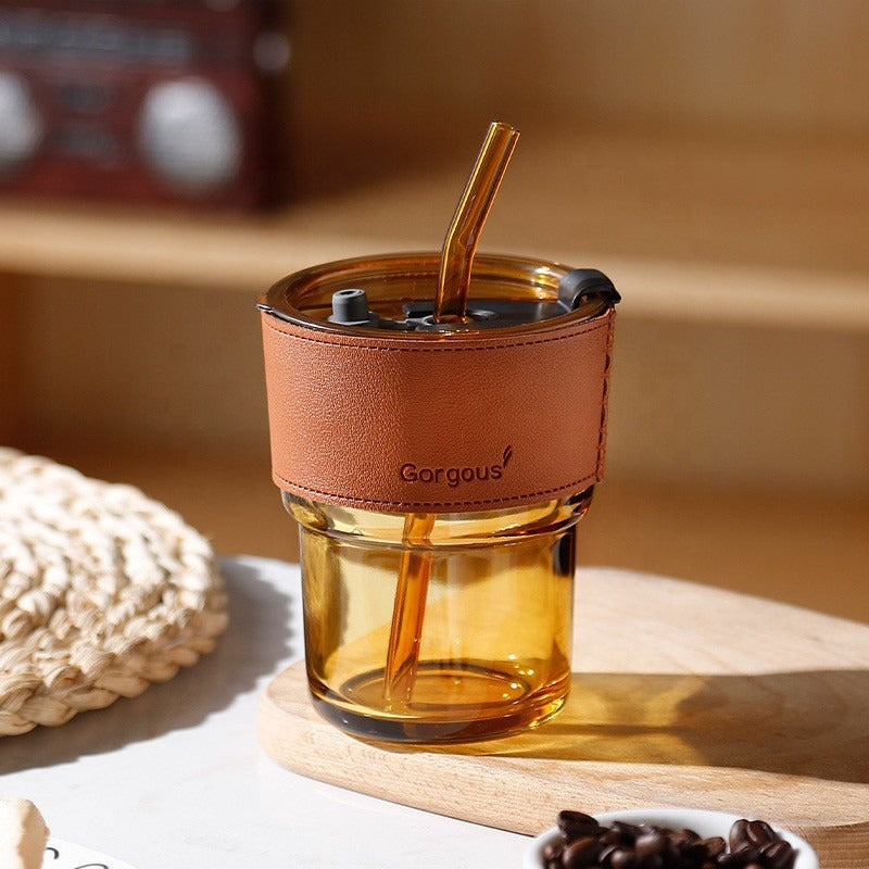 Tumbler Coffee Mug (Leather Covered)