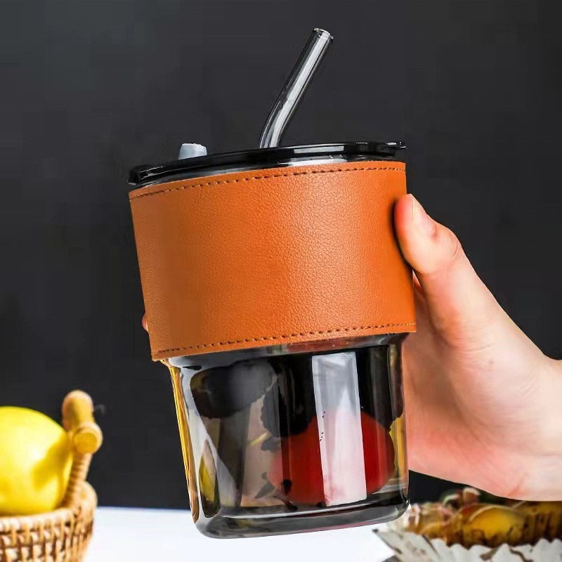Tumbler Coffee Mug (Leather Covered)