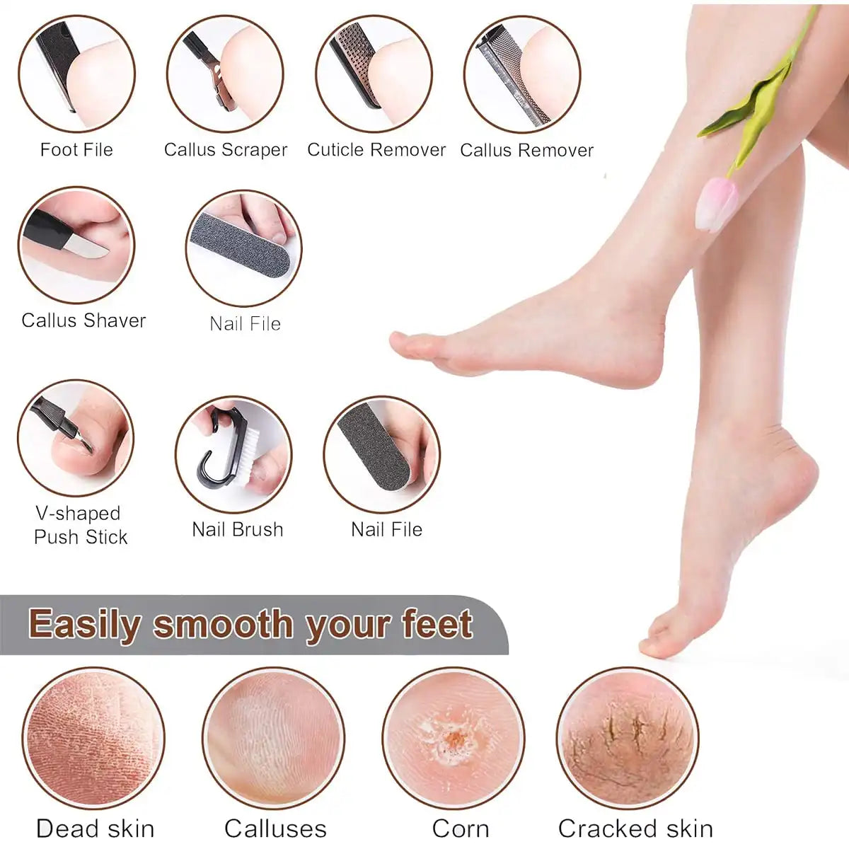 10 in 1 Women Pedicure Tools kit